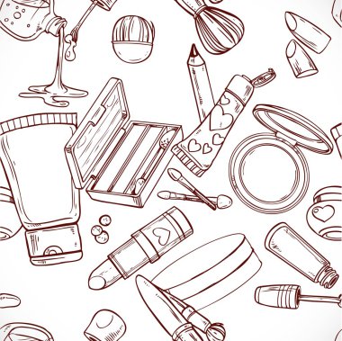 Karalamalar kozmetik krem, göz farı, fac üzerinden seamless modeli