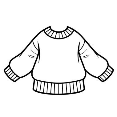 Beyaz arkaplanı boyamak için uzun kollu ya da erkek dış hatları için bir sweatshirt