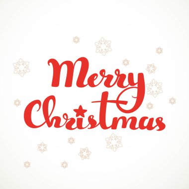 Davetiyeler için Merry Christmas kaligrafi yazıt