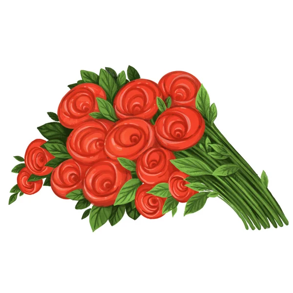 Büyük bir buket kırmızı gül.