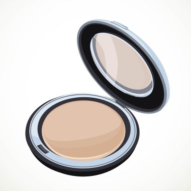 Beyaz bir arka plan üzerinde izole kozmetik bej toz