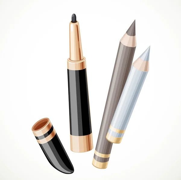 Set of cosmetics  pencil contour isolated on a white background — Stock Vector