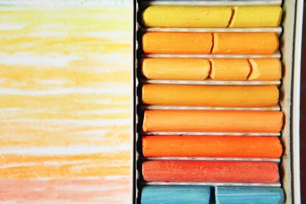 Dry pastels closeup. — Stock Photo, Image