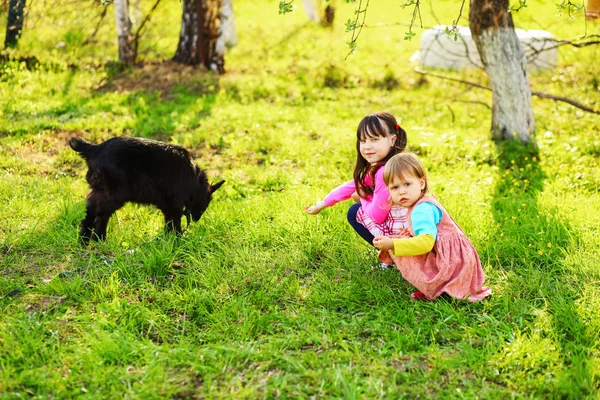 Kinderen gelukkig buitenshuis. — Stockfoto