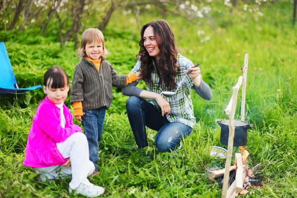 Family happy outdoors. — Stock Photo, Image