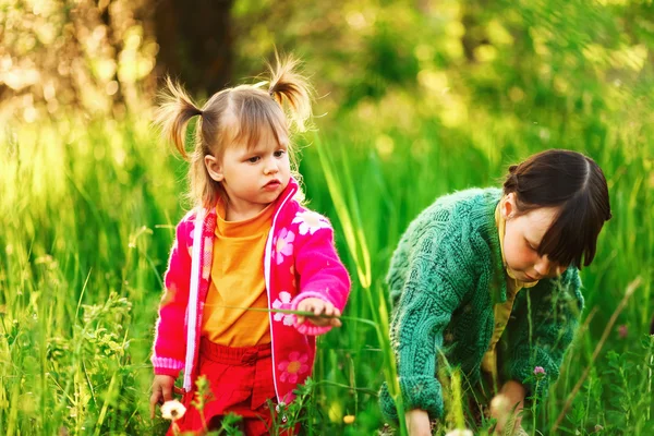 Die Kinder freuen sich im Freien. — Stockfoto