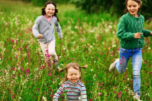 Дети счастливы на открытом воздухе . — стоковое фото