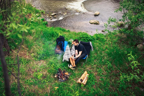 Couple happy outdoors. — Stock Photo, Image