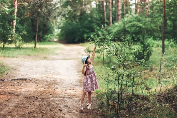 Criança na floresta . — Fotografia de Stock