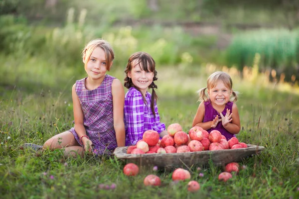 Enfant manger pomme . — Photo