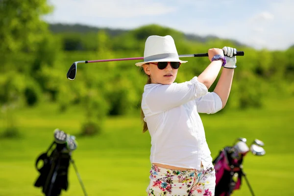 Portrait of boy golfer — Stock Photo, Image