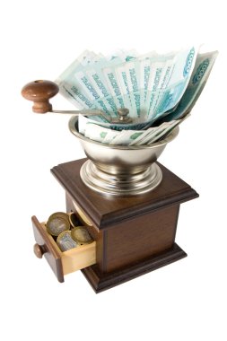 para - kahverengi öğütücü bir wh üzerinde Rus para ile amortisman