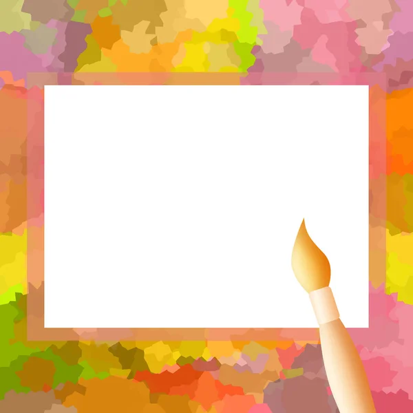 Frame with painting brush — Stock Photo, Image