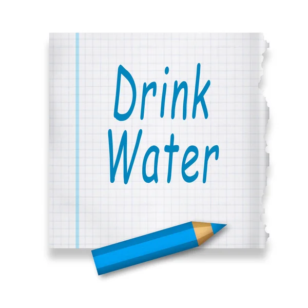 Nota da água da bebida — Fotografia de Stock