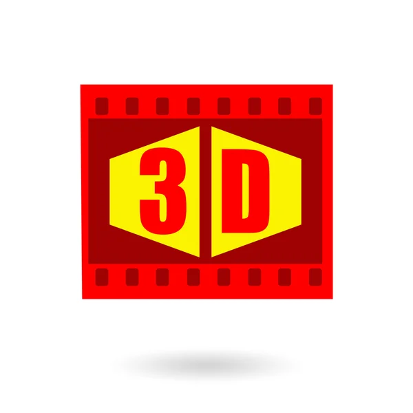 Ícone de cinema 3d — Fotografia de Stock