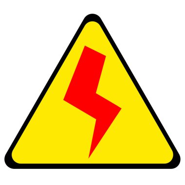 Danger sign with lightening symbol clipart