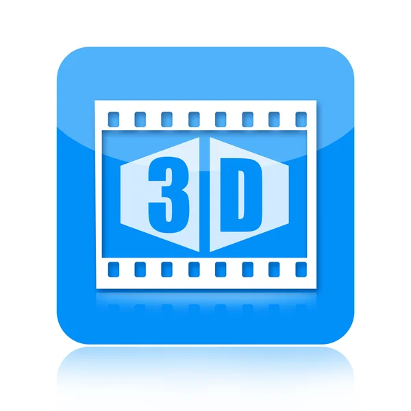 Icona video 3D — Foto Stock