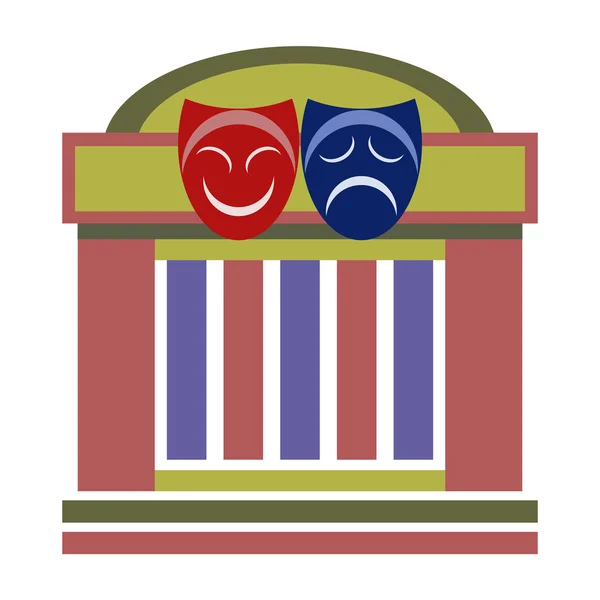 Teatro drammatico e maschere — Vettoriale Stock