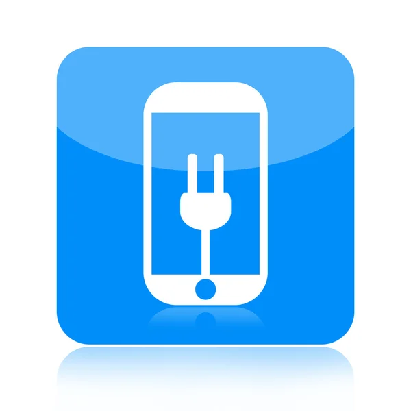 Ikonen för smartphone och power plug — Stockfoto