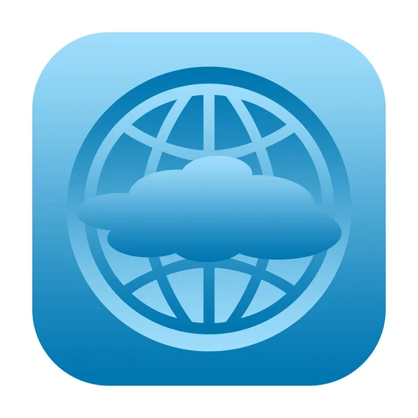 Globe en cloud pictogram — Stockfoto