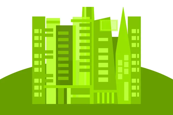 Zelené město na zelené zemi — Stock fotografie