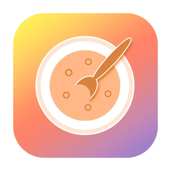 Soup and spoon icon — Stock Photo, Image