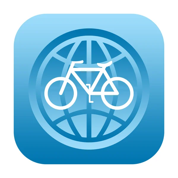 Bicycle and globe icon — Stock Photo, Image