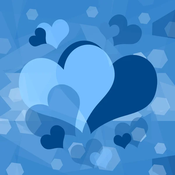 Blauwe hart achtergrond — Stockfoto