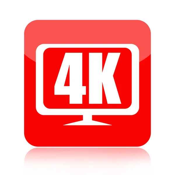 Ultra Hd 4k czerwony ikona — Zdjęcie stockowe