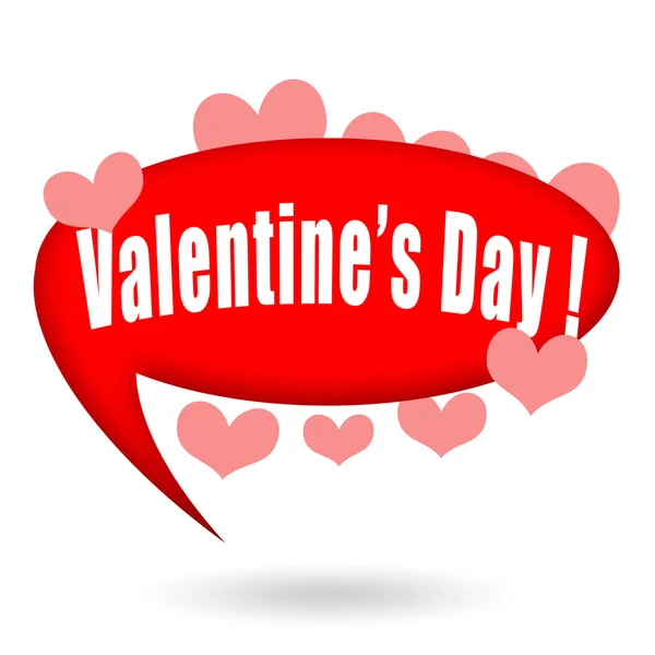 Valentines Day speech bubble and love hearts — Stock Photo, Image