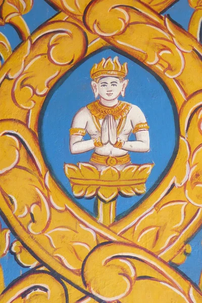 Buddha painting on hotel wall
