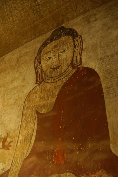 Ancient fresco painting of Buddha
