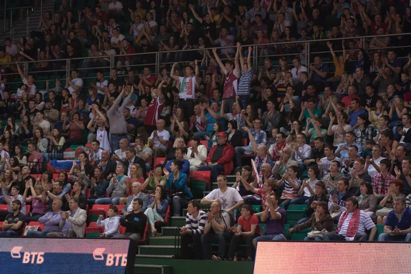 Fans and spectators on the stands — Stock Photo, Image