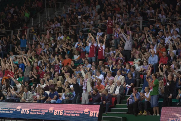 Fans and spectators on the stands — Stock Photo, Image