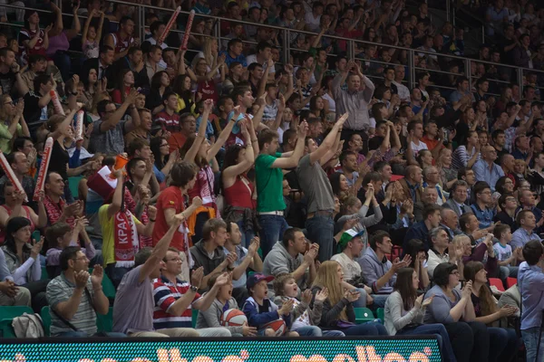 Fans and spectators on the stands — Stock Photo, Image