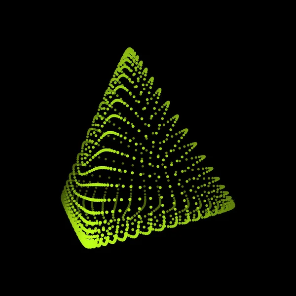 Pirâmide. Tetraedro Regular. Sólido platónico. Regular, Poliedro convexo. Elemento geométrico para design. Rede Molecular. 3D Grid Design. Estilo de tecnologia 3D . — Vetor de Stock