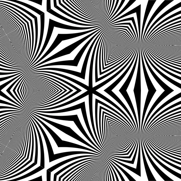 Svart och vit bakgrund. Mönster med optisk Illusion. Vektor Illustration — Stock vektor