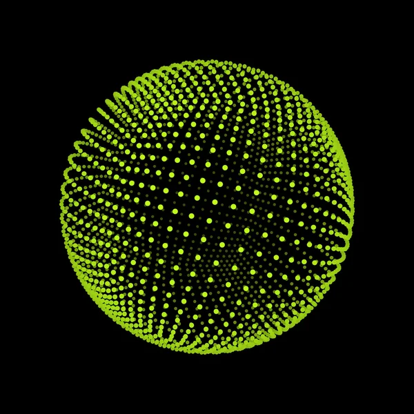 A gömb, amely pontokat. Absztrakt Globe rács. Gömb illusztráció. 3D-s grid Design. 3D-s technológia stílus. Hálózatok - Globe Design.Technology fogalom. Vektoros illusztráció. — Stock Vector