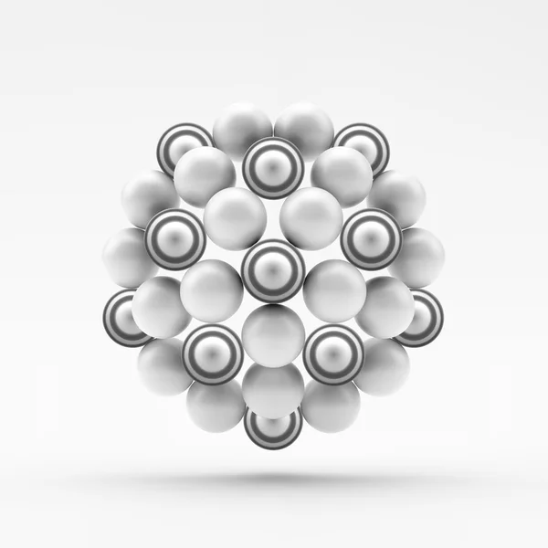 Sphère. Structure moléculaire. Composition géométrique. Technologie, science et recherche. Illustration vectorielle 3d . — Image vectorielle