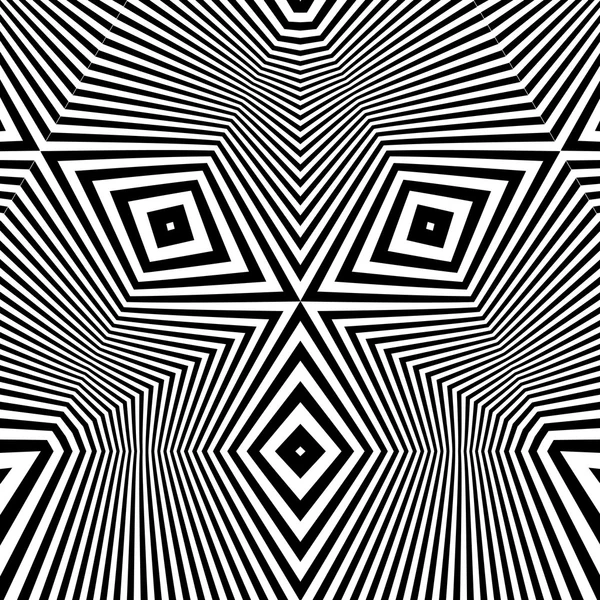 Black and White Background. Pattern With Optical Illusion. Vector Illustration — Stock Vector