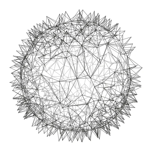 3D Kula. Globalnego połączenia cyfrowego. Koncepcja technologii. Ilustracja wektorowa. — Wektor stockowy