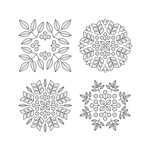 ベクターの花の要素。天然物の印刷のベクター。直線的なスタイル。抽象的なベクトル図. — ストックベクタ