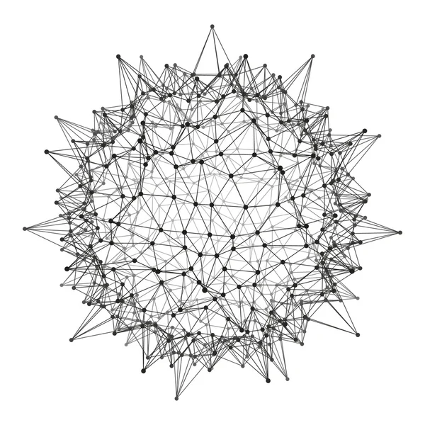 3d 球面。全球数字连接。技术概念。矢量图. — 图库矢量图片