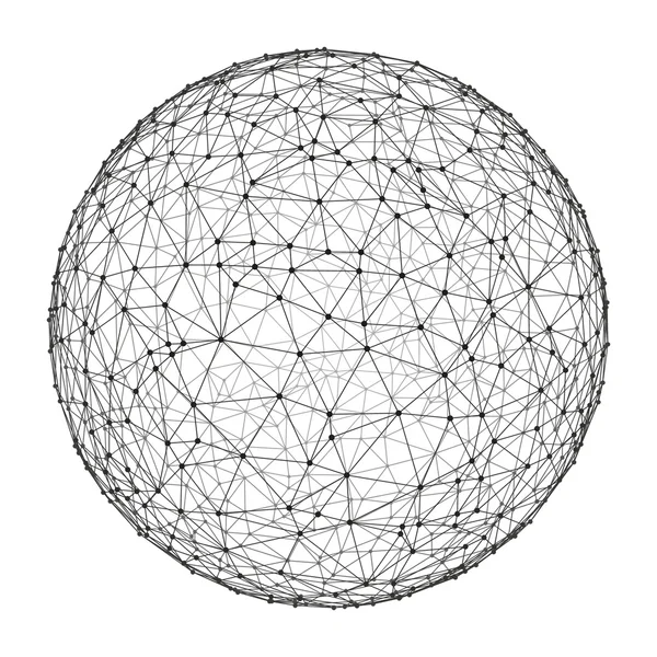 3d 球面。全球数字连接。技术概念。矢量图. — 图库矢量图片