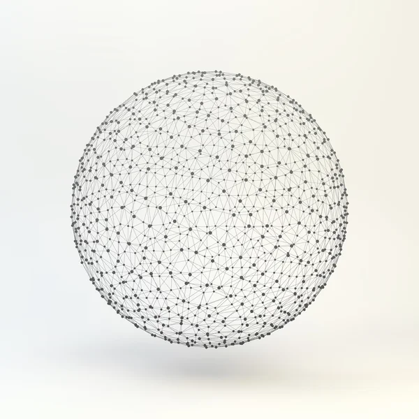 Esfera 3d. Conexiones digitales globales. Concepto tecnológico. Ilustración vectorial . — Vector de stock
