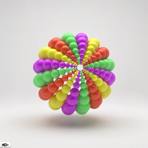 Sfera. 3d Composizione astratta delle sfere. Stile tecnologico futuristico. Illustrazione vettoriale . — Vettoriale Stock