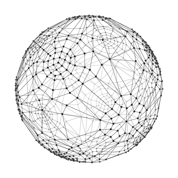 3D Kula. Globalnego połączenia cyfrowego. Koncepcja technologii. Ilustracja wektorowa. — Wektor stockowy