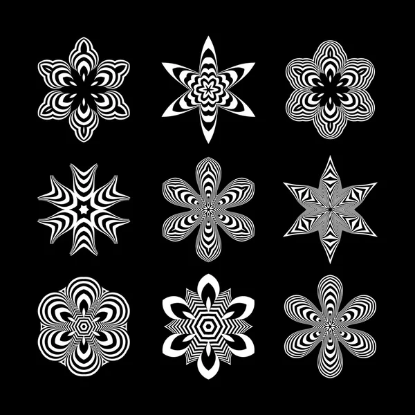 Черно-белые абстрактные элементы дизайна. Оптическое искусство. Векторная миграция . — стоковый вектор