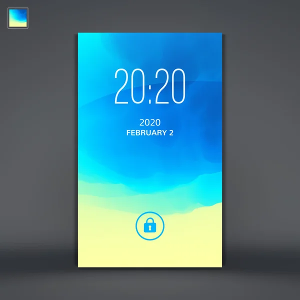 Moderner Sperrbildschirm für mobile Apps. Handytapete. Vektorillustration. — Stockvektor