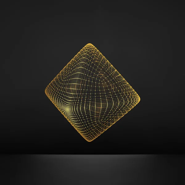 Διάνυσμα διαφανές Οκτάεδρο. Αντικείμενο πλαισίου επιφάνειας με τελείες. Αφηρημένη 3D δομή σύνδεσης. Γεωμετρικό σχήμα για το σχεδιασμό. Πλέγμα γεωμετρικό στοιχείο. Μοριακό πλέγμα. 3D στυλ τεχνολογίας με σωματίδιο — Διανυσματικό Αρχείο